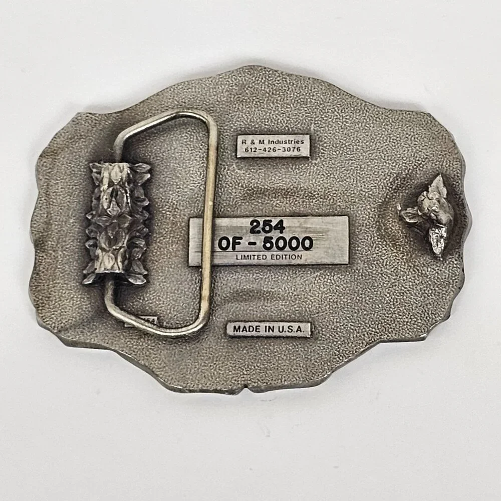 1986 1987 John Deere UAW United Auto Workers Strike Lock Out Belt‎ Buckle Pewter